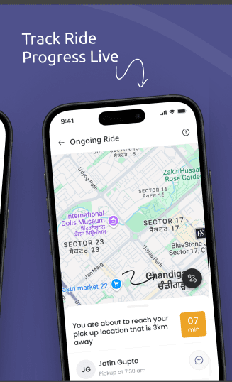 FleetIQ app - Live ride progress